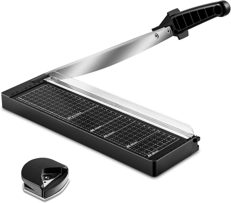 Makeasy Paper Cutter 12 Inch, 8 Sheet Capacity, Heavy Duty Paper Cutter for Cardstock, Guillotine Paper Trimmer for Crafting, Classroom and Office - Image 1